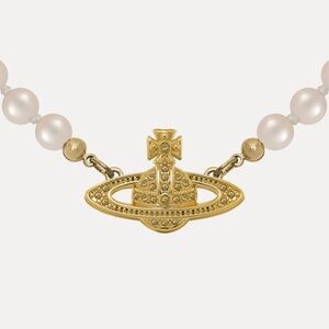 Vivienne Westwood Mini Bas Pearl Choker Necklace